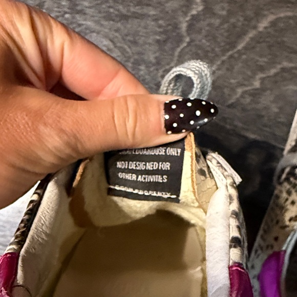 Golden Goose Snakeskin Sneakers with Purple Accents - Picture 3 of 5